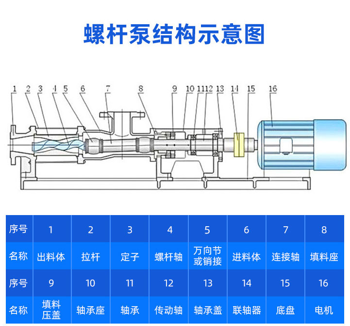GF型不銹鋼單螺桿泵結(jié)構(gòu)圖紙